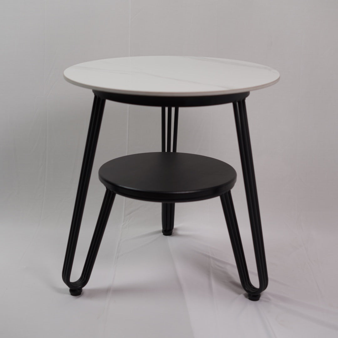 ROUND WHITE SIDE TABLE