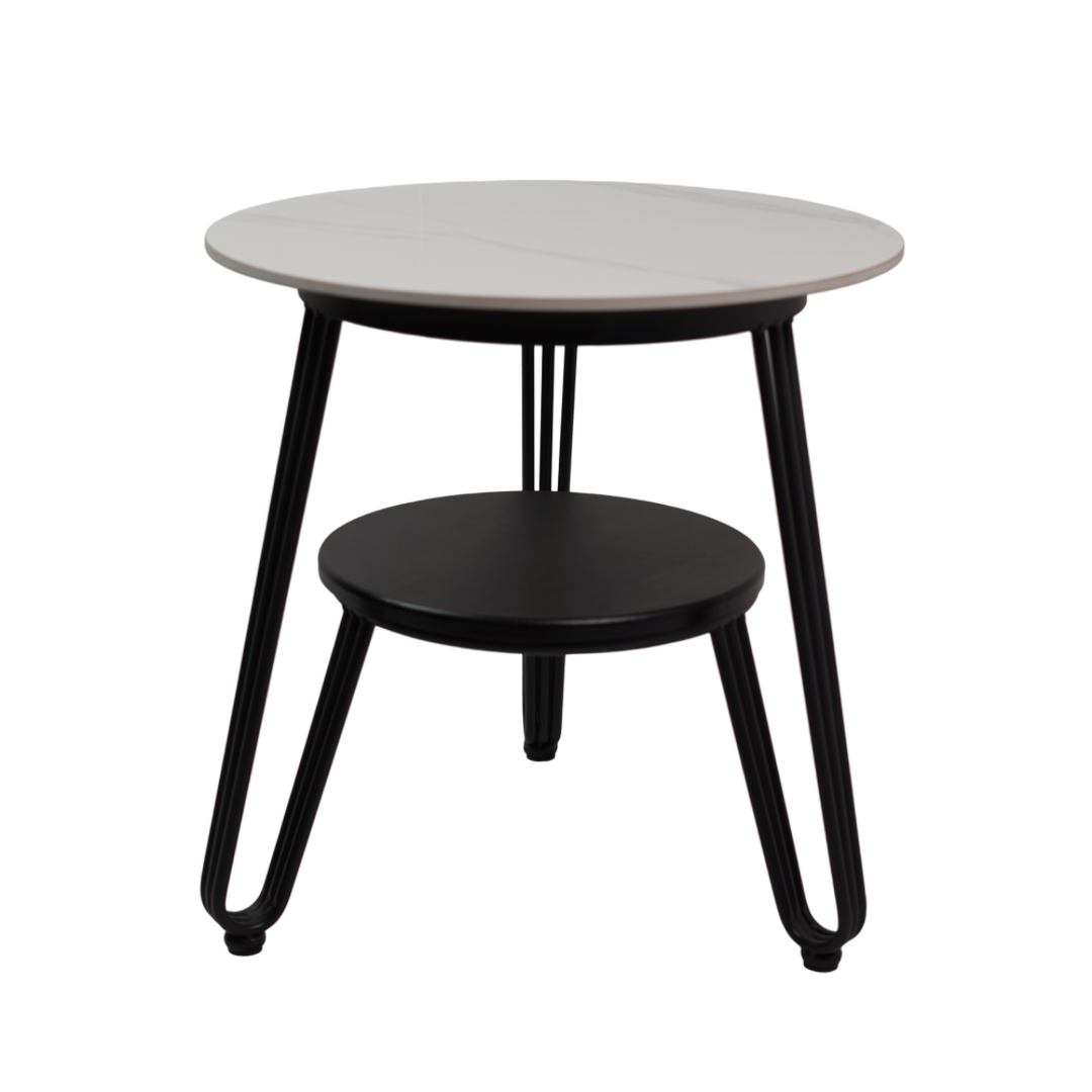 ROUND WHITE SIDE TABLE