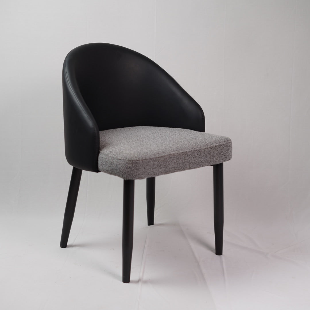 BLACK LEATHER BACK DINING CHAIR