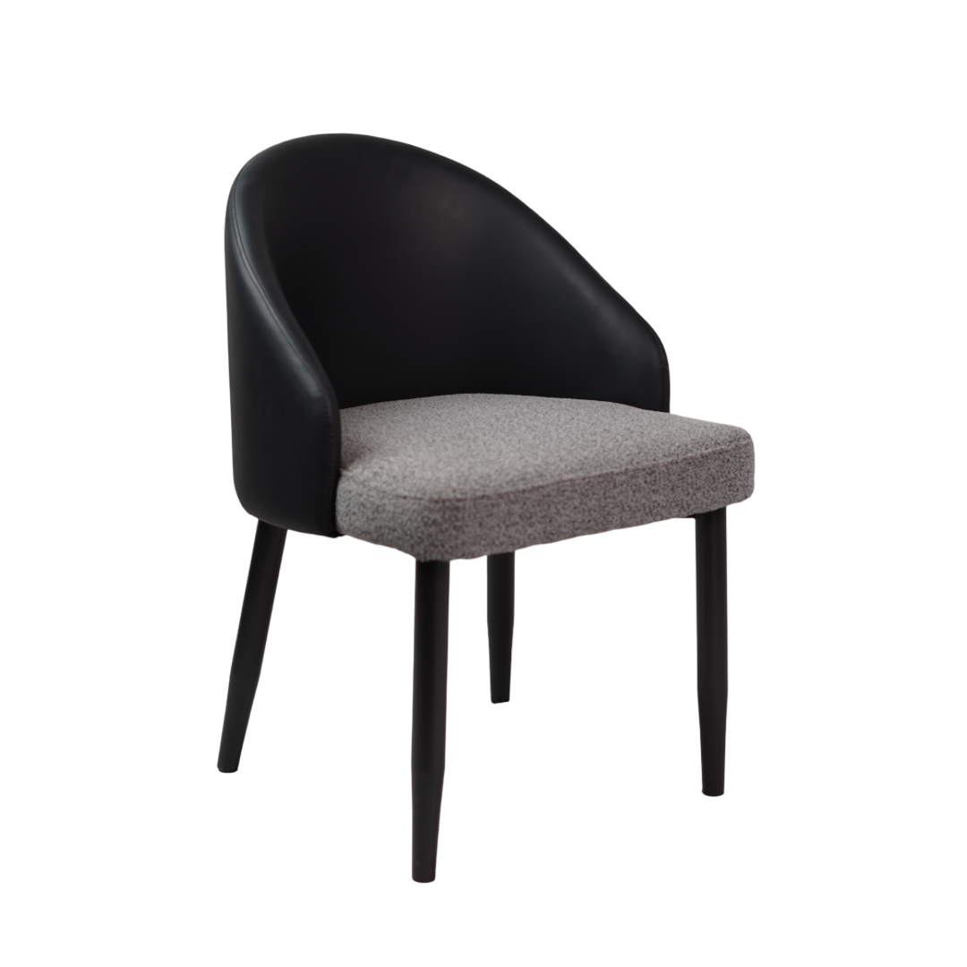 BLACK LEATHER BACK DINING CHAIR