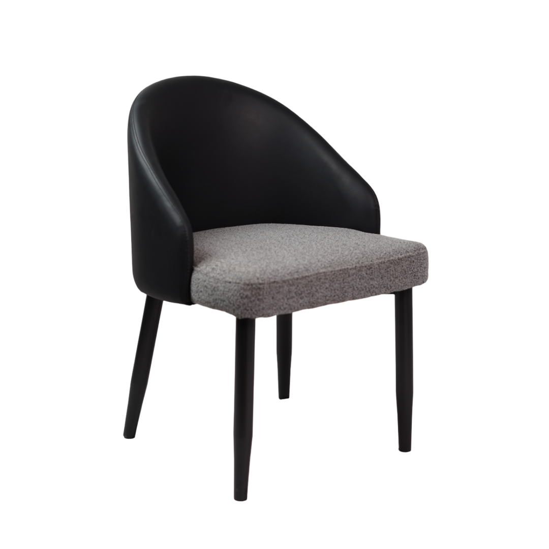 BLACK LEATHER BACK DINING CHAIR
