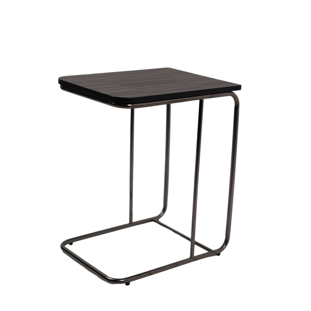 MARBLE LOOK SIDE TABLE BLACK