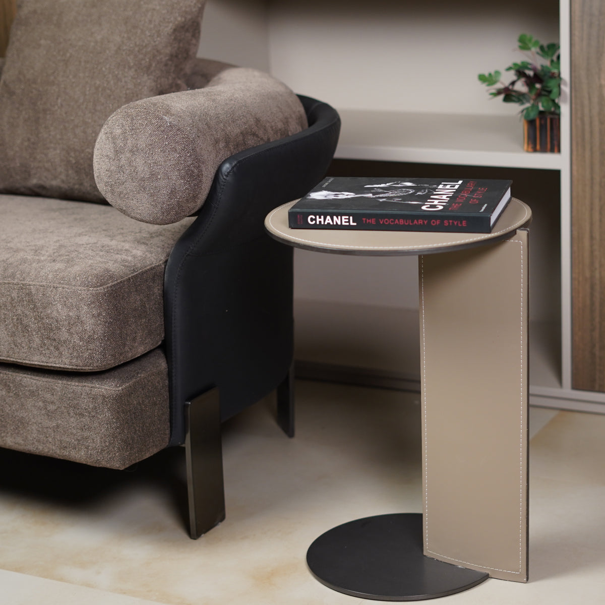 OVER LAP SIDE TABLE TAN