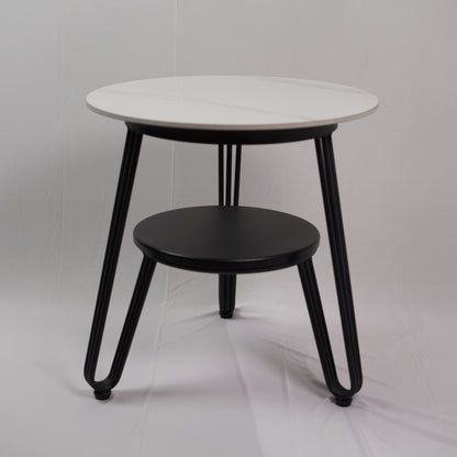 ROUND WHITE SIDE TABLE