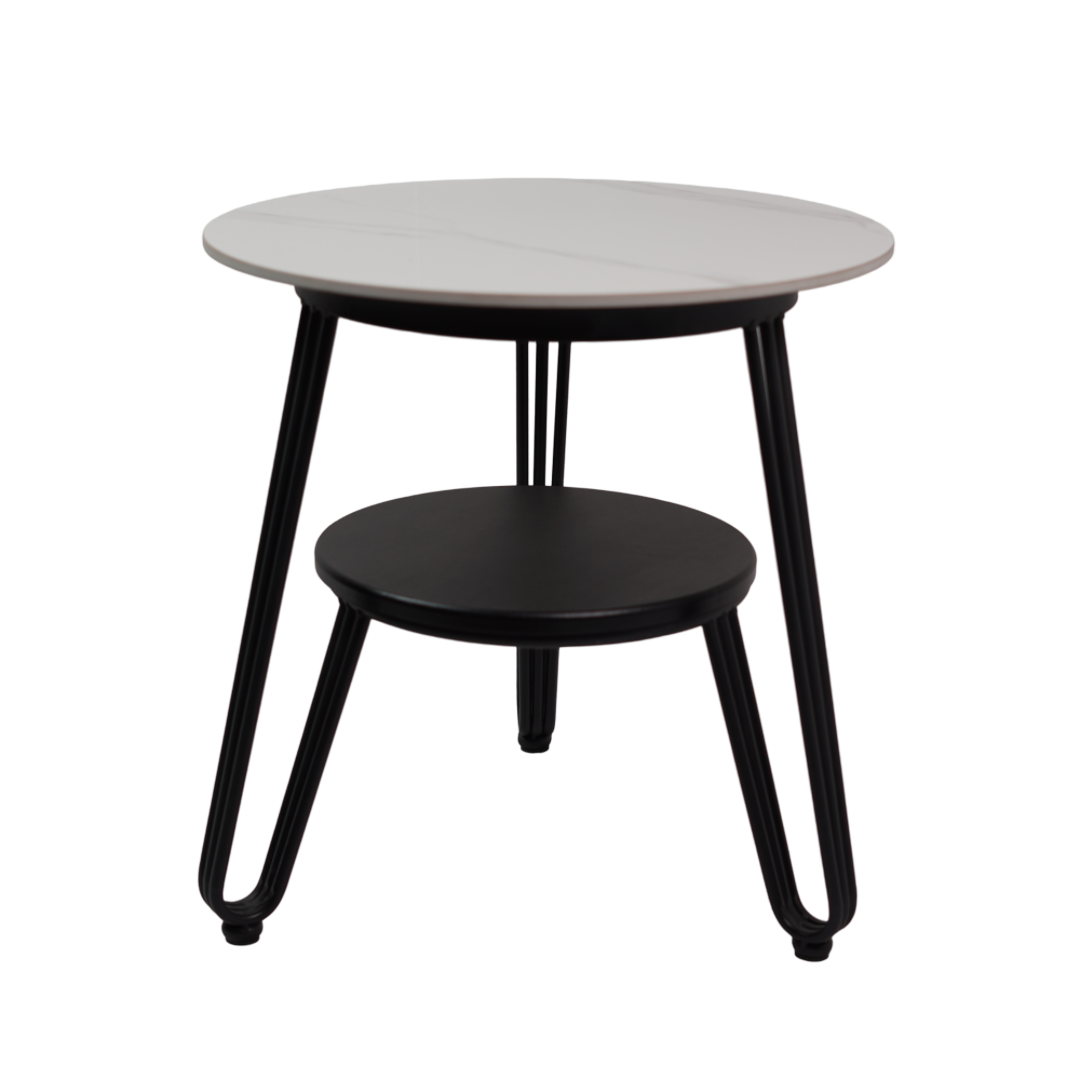 ROUND WHITE SIDE TABLE