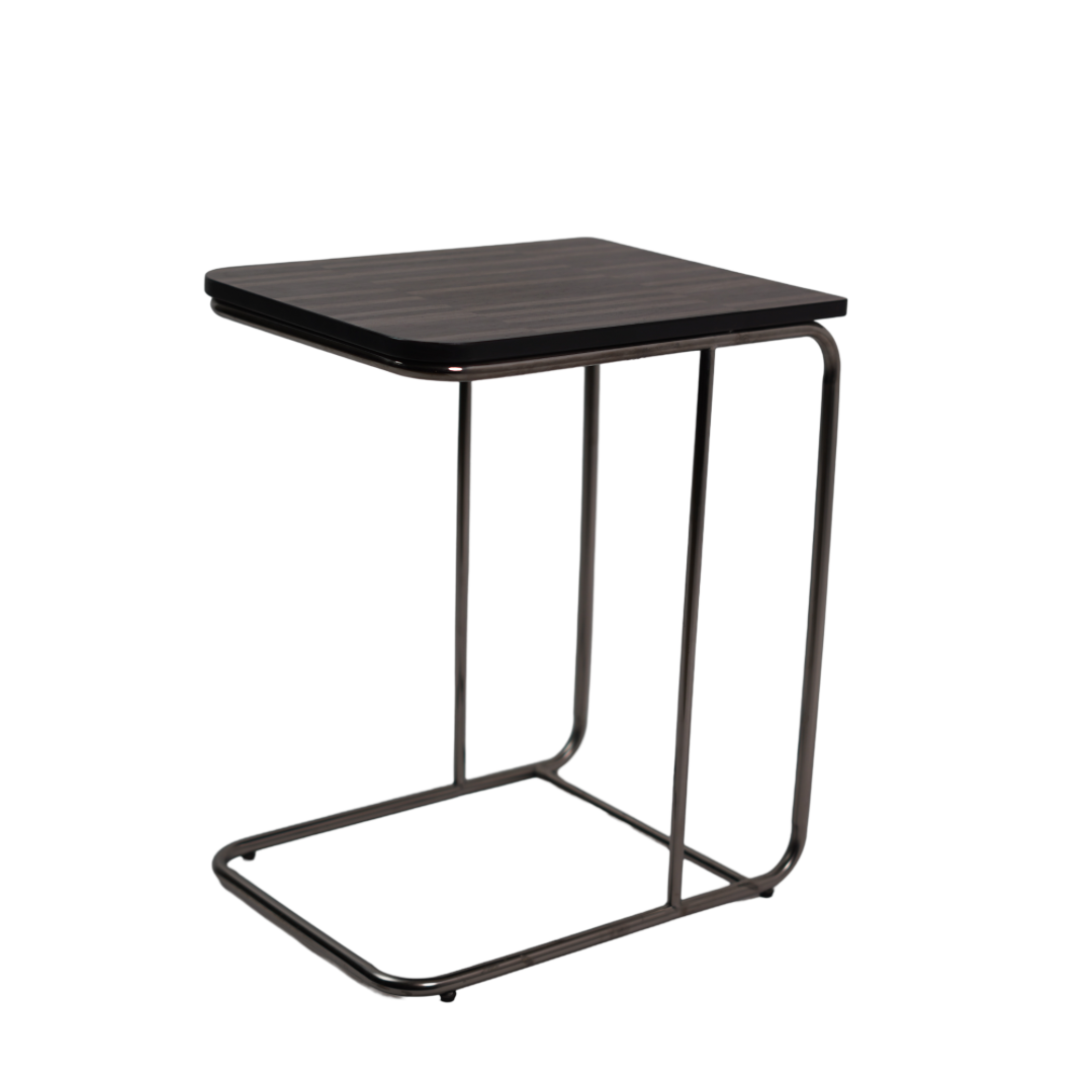 MARBLE LOOK SIDE TABLE BLACK