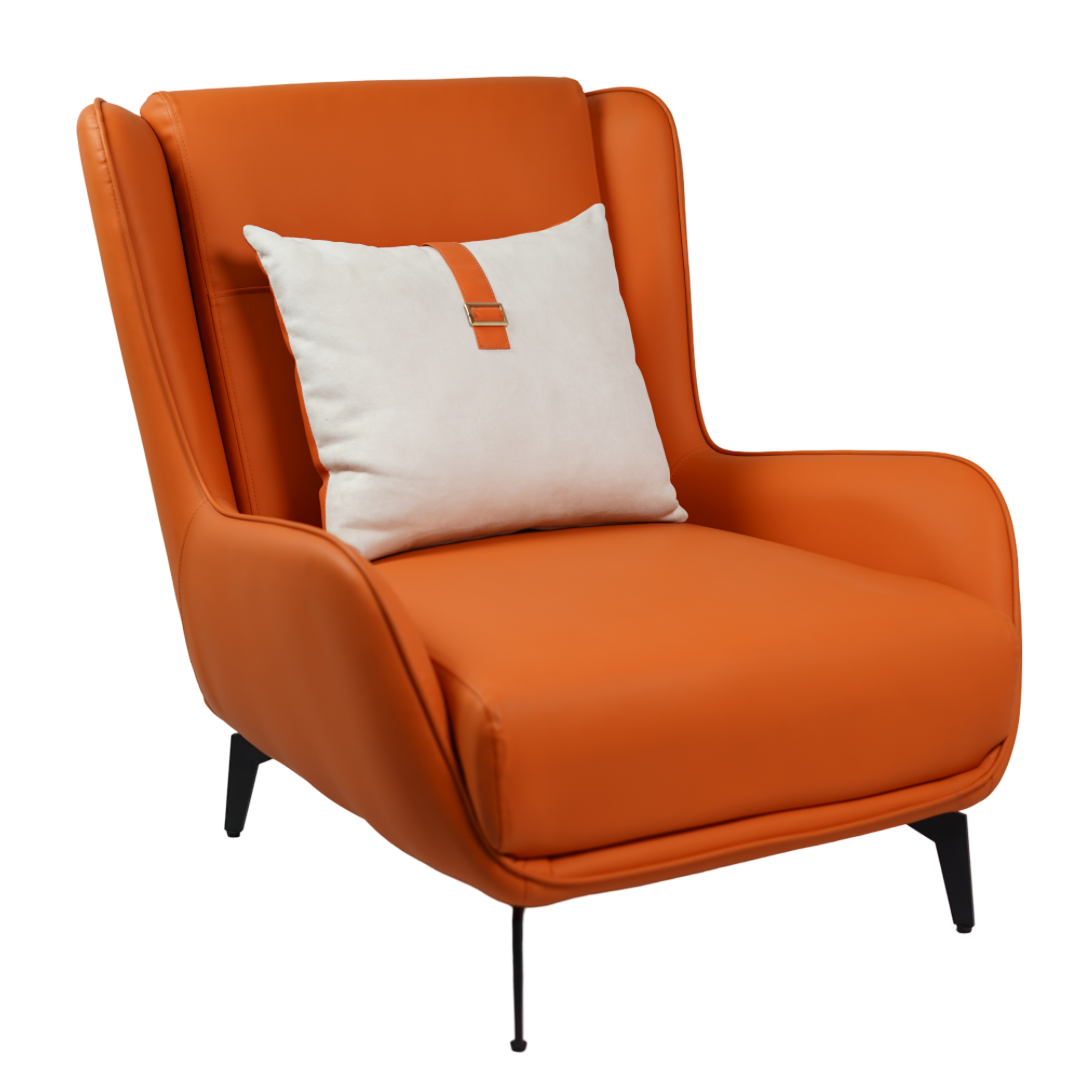 HIGH BACK ORANGE CHAIR