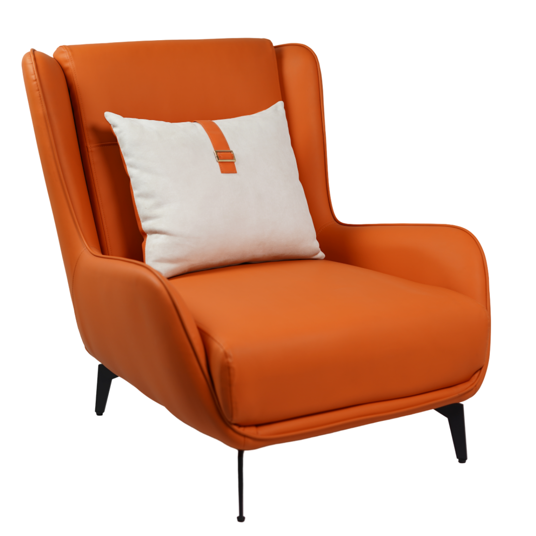 HIGH BACK ORANGE CHAIR