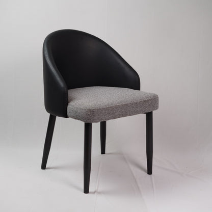 BLACK LEATHER BACK DINING CHAIR