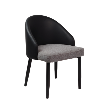 BLACK LEATHER BACK DINING CHAIR