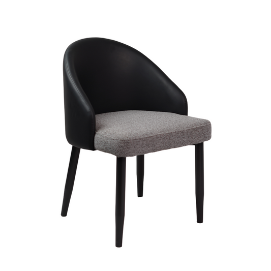 BLACK LEATHER BACK DINING CHAIR