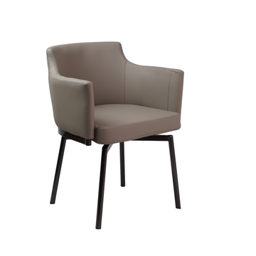 Modern Swivel Accent Armchair – Upholstered Microfiber Leather Dining & Vanity Chair