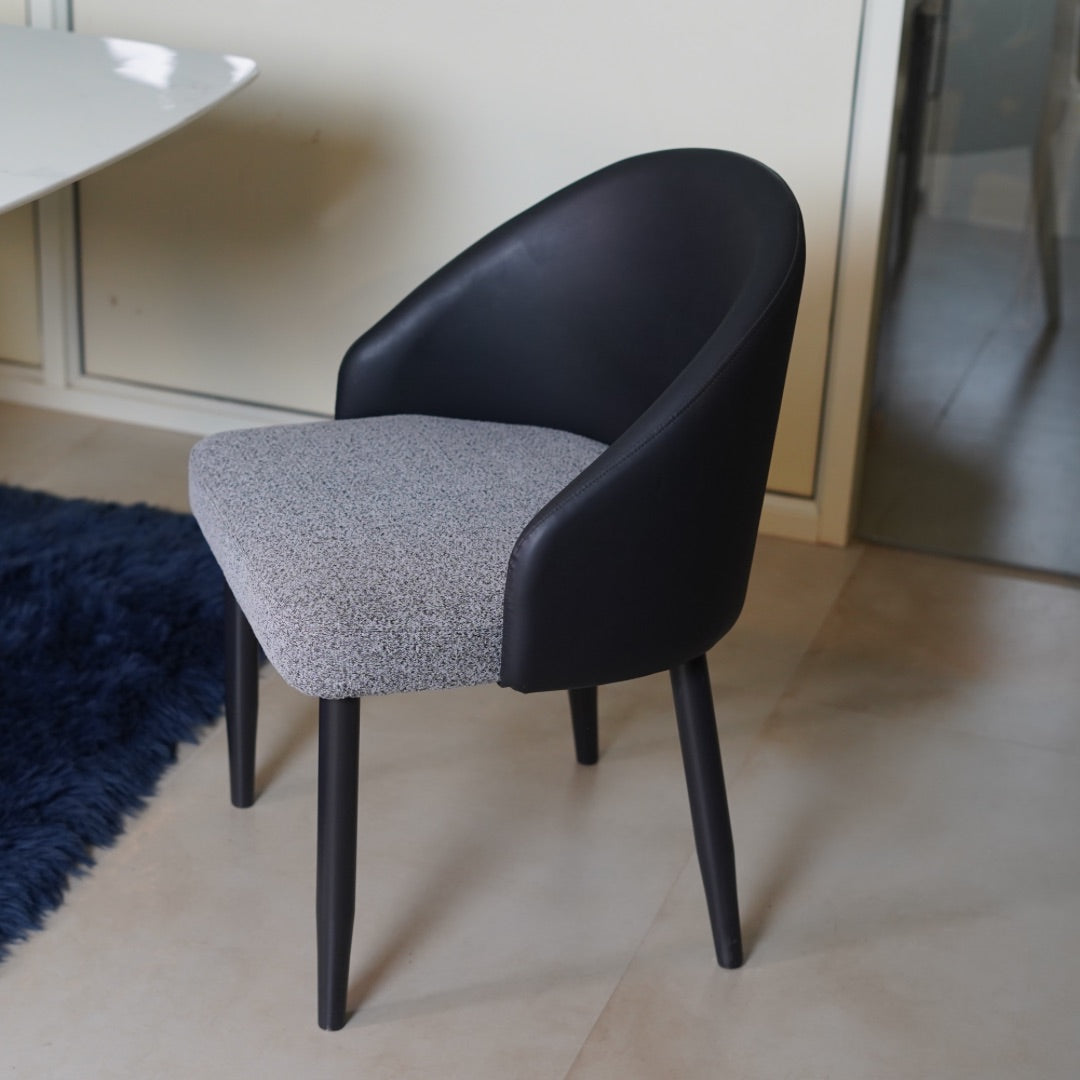 BLACK LEATHER BACK DINING CHAIR