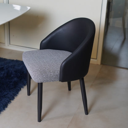 BLACK LEATHER BACK DINING CHAIR