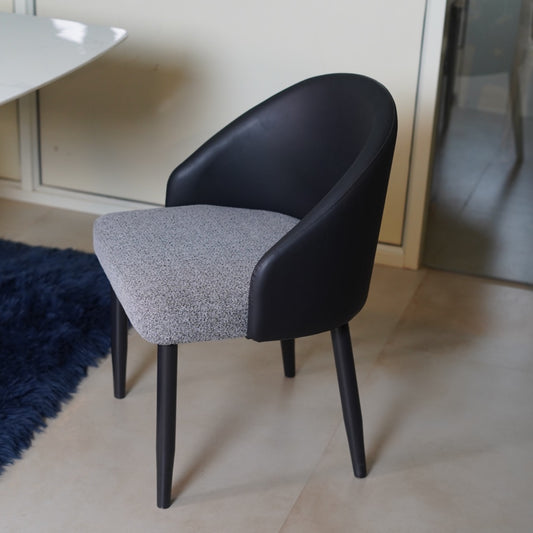 BLACK LEATHER BACK DINING CHAIR