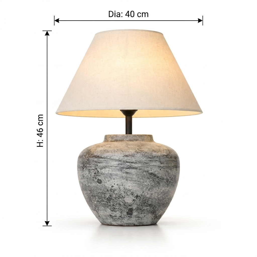 Rustic Stone Finish Lamp
