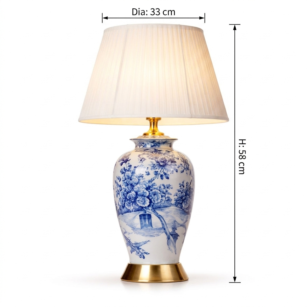 Blue Artistic Ceramic Lamp