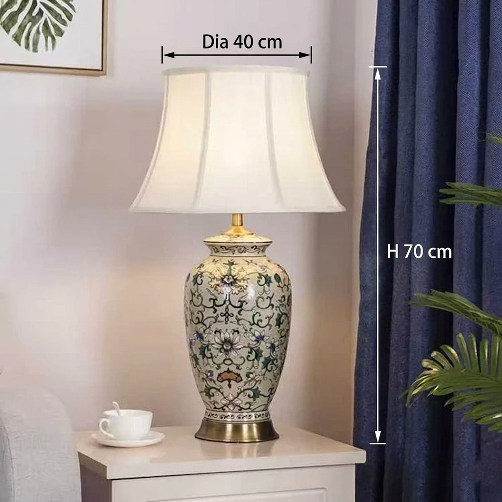 Vintage Pattern Ceramic Table Lamp