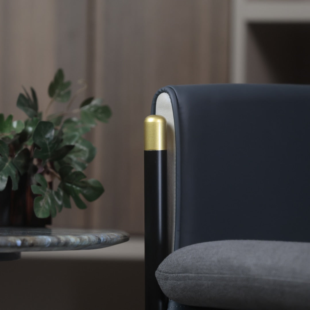 LEATHER CUSION DINING CHAIR