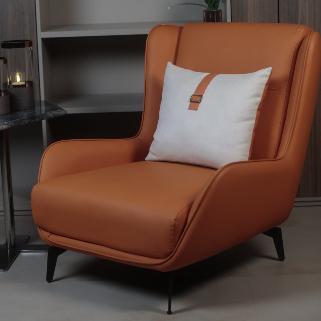 HIGH BACK ORANGE CHAIR