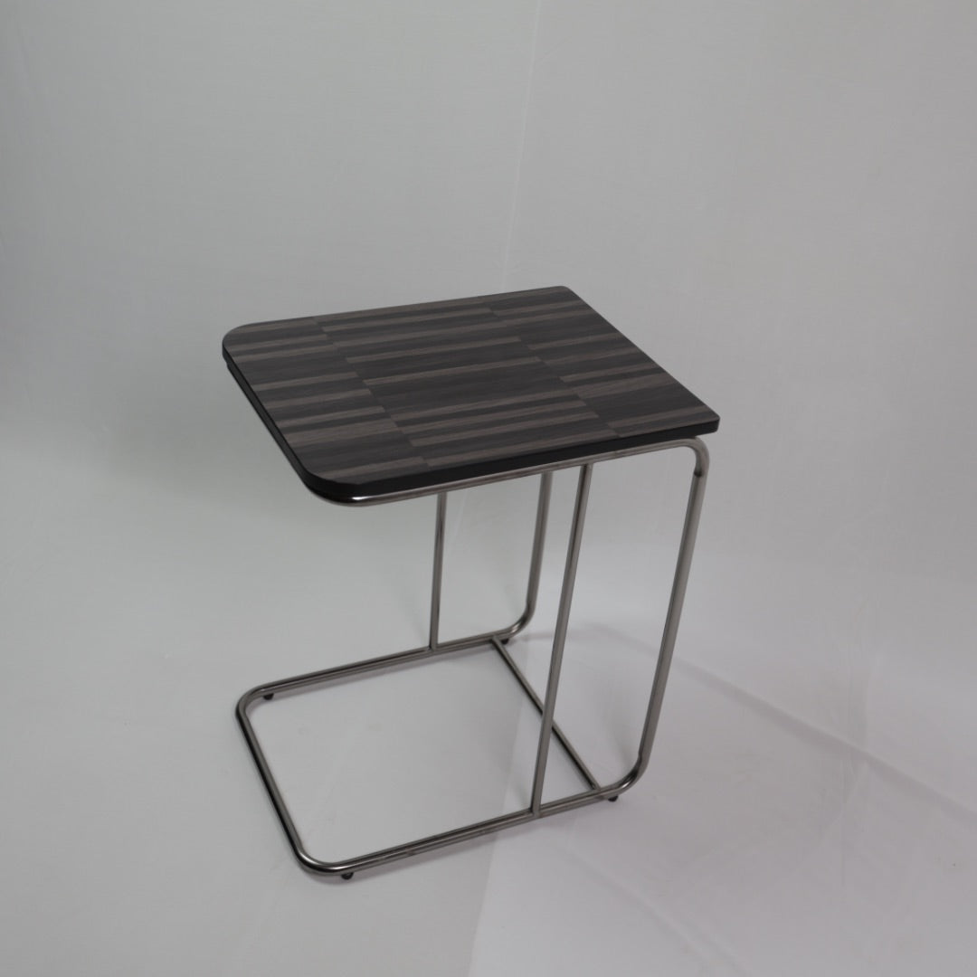 MARBLE LOOK SIDE TABLE BLACK