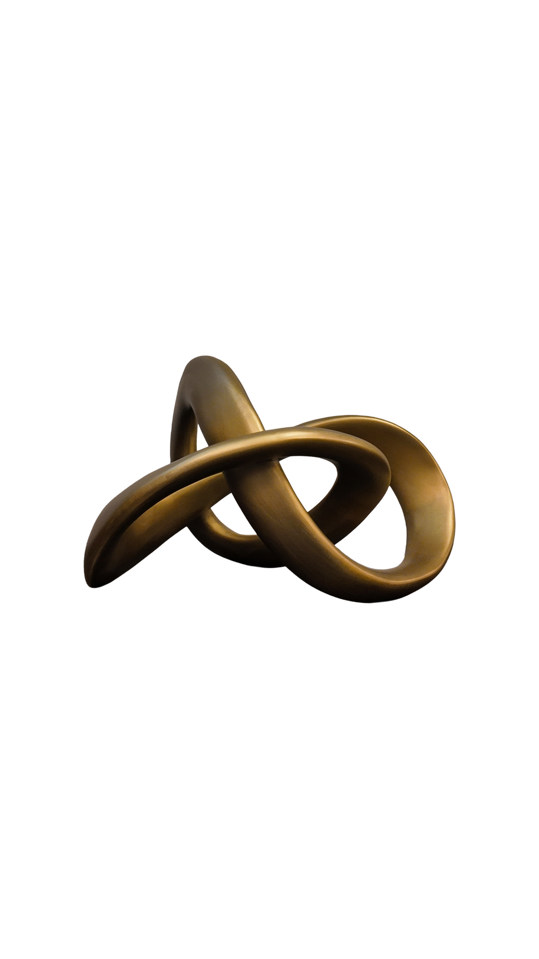 Modern Luxury Gold Infinity Knot Sculpture - Abstract Geometric Tabletop Decor