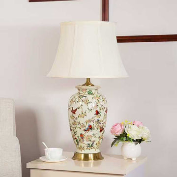 Floral Bird Ceramic Table Lamp