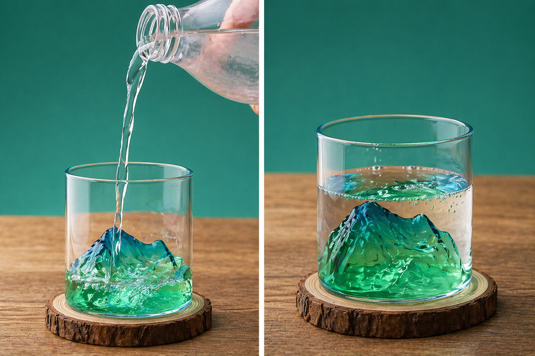 Aqua Peak Crystal Maountain Glass Tumbler